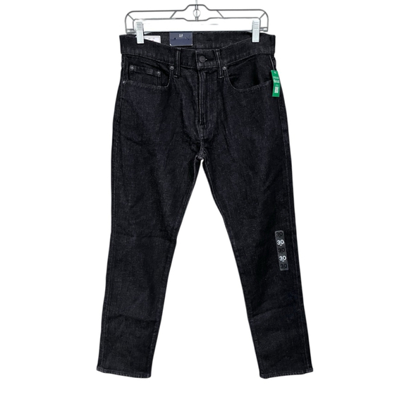 Gap NWT Slim Soft Flex Dark Wash Men's Denim Jeans Size 30x30 Casual Black Zip - Picture 1 of 7